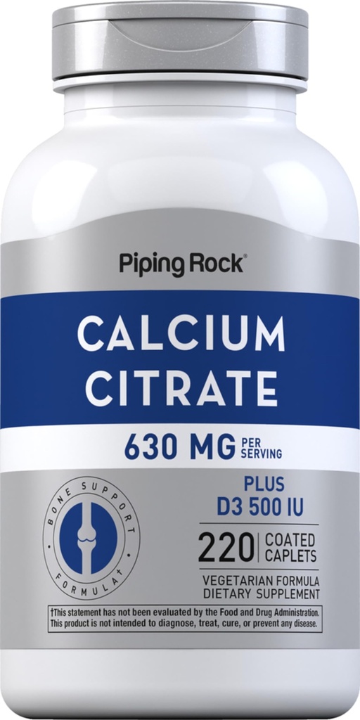 Piping Rock Calcium Citrate avec Vitamine D3-
