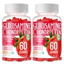 Glucosamine Chondroïtine Gommies avec MSM & Elderberry Extra Strength - Soutien articulaire, Supplément de soutien immunitaire antioxydant pour adultes, hommes et femmes. 120 Gommies de fraises