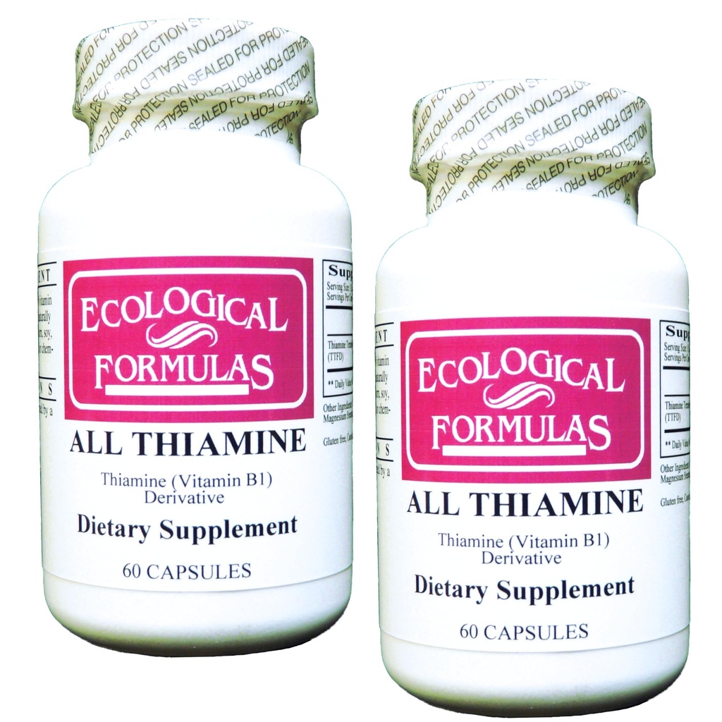 Formules écologiques Toutes les vitamines de Thiamine B1 50 mg, 2 X 60 Capsules