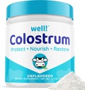 Eh bien ! Supplément de colostrum pour la santé des Guts, la croissance des cheveux, la beauté et l'immunité - Facile à mélanger Poudre de colostrum gras - Antioxydants - High IgG Plus ImmunoLin, Non aromatisé, 60 portions