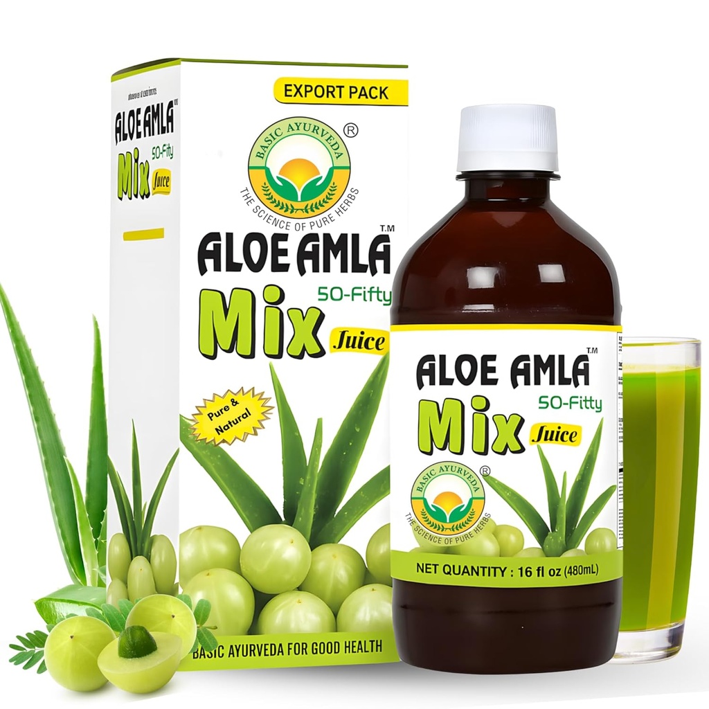 Basic Ayurveda Gooseberry + Aloe Vera Juice – 16,23 Fl Oz (480ml)