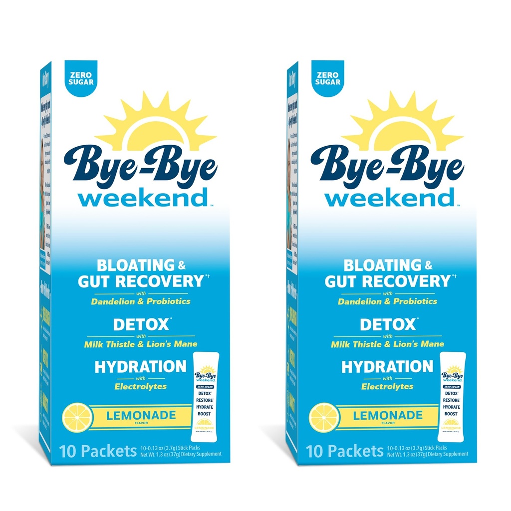 Detox Drink Mix w/Electrolytes - pour Bloating, Recovery, Fatigue, Brain Fog - Probiotiques, Lion, Lait Thistle - Limonade Zéro Sucre - 20 Pack