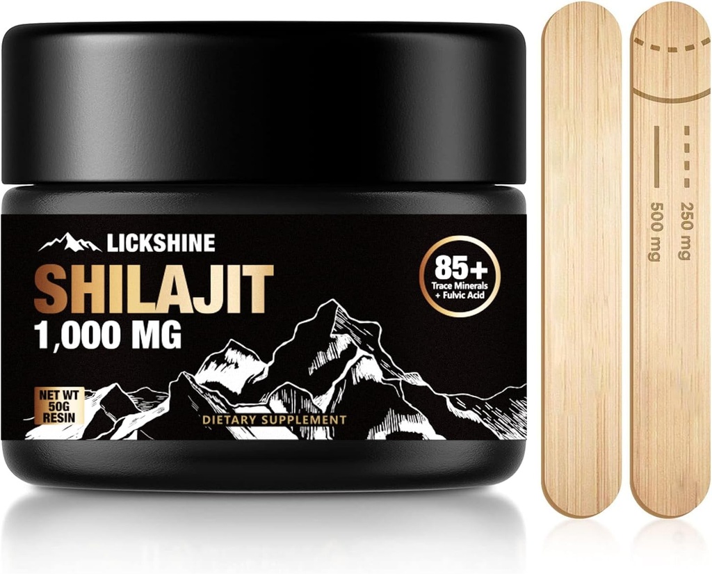1 Pack Shilajit Pure Himalayan Shilajit résine à l'acide fulvic, 1000mg Potence maximale Shilajit biologique naturel avec 85+ Trace Minerals Supplément Gel, support énergie et système immunitaire - 50g