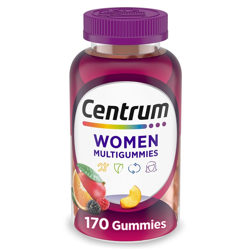 Multivitamine pour femmes, multivitamine/complément multiminérale avec vitamine D3, B et antioxydants, saveur de fruits assorties - 170 Nombre