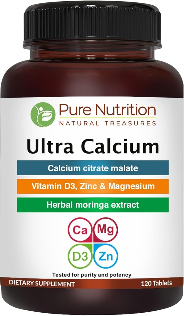 Pure Nutrition Ultra Calcium 1000mg avec VIT D3 + K2.120 Tab.