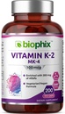 Biophix Vitamine K2 MK-4-100 mcg 200 Caps avec Alfalfa - Soutient la santé immunitaire des os forts