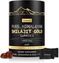 Gummies Himalayan Shilajit : Shilajit de grade or riche en acide fulvic d'Ashwagandha et 85+ minéraux traces - Pas de sucre ajouté - emballé individuellement - pour les hommes et les femmes - 60 Gummy