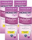 Monistat Gel de Relief en Poudre de Relief, Protection Anti-Chafing Longue Durée pour Zone de Bikini, Cuisses et Lignes de Bra, 1.5 Oz, Pack de 4