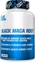 Évlution Nutrition Racine de Maca noire - Soutien énergétique - 500mg Poudre de racine de Maca noire biologique - Supplément d'entraînement - Capsules végétariennes - pour la performance de force et l'endurance - 60 portions