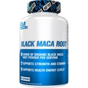 Évlution Nutrition Racine de Maca noire - Soutien énergétique - 500mg Poudre de racine de Maca noire biologique - Supplément d'entraînement - Capsules végétariennes - pour la performance de force et l'endurance - 60 portions