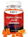 Acide alpha lipoïque Gummies 1000mg, supplément ALA pour le cerveau et le soutien nerveux, antioxydant, énergie – non-OGM, végétalien, sans gluten – 60 réchauds pour la vitalité et le confort pour les hommes et les femmes