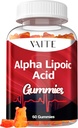 Acide alpha lipoïque Gummies 1000mg, supplément ALA pour le cerveau et le soutien nerveux, antioxydant, énergie – non-OGM, végétalien, sans gluten – 60 réchauds pour la vitalité et le confort pour les hommes et les femmes