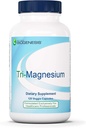Biogenèse Nutra Tri-Magnésium - Complexe Triple Magnésium, Supplément à haute absorption avec Citrate, Malate et Oxide pour Bone, Muscle & Dents Support, 3 en 1 Formule pour Femmes & Hommes - 120 Capsules