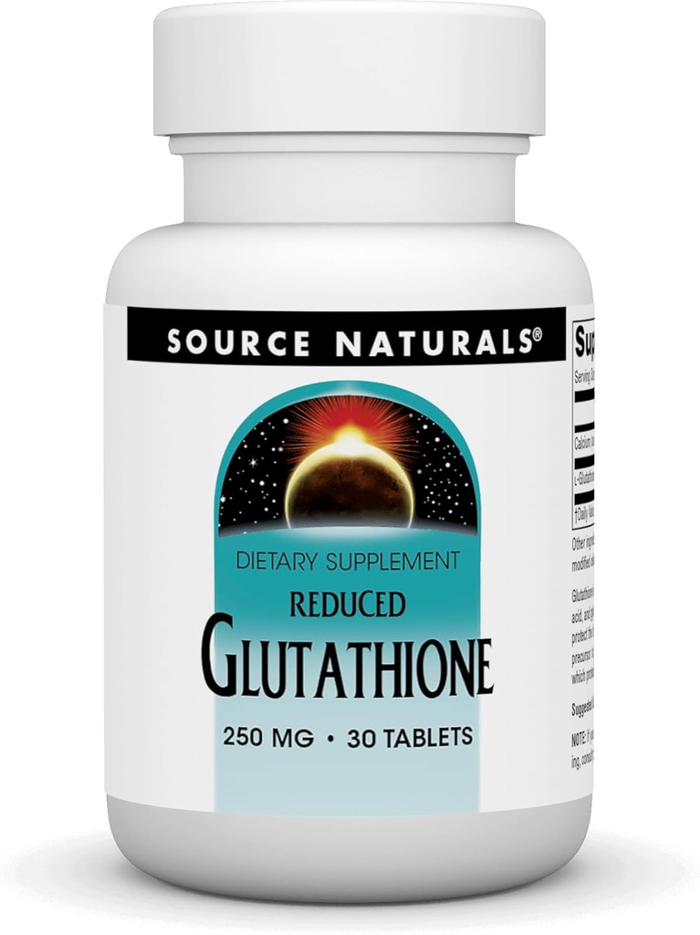 Source Naturals Glutathion, Supplément pour le soutien du foie, 250mg - 30 comprimés