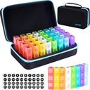 ZRFMIB Mensuel Pill Organizer 3X par jour, 30 jours Voyage Pill Box Organizer avec 32 compartiments quotidiens, Mois Pill Box Organizer pour l'huile de poisson, vitamines, suppléments et médicaments