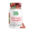 FeelGood Superfoods Vita Fruits et légumes Capsules - 25 Superfood Ingrédients, Fruits et légumes Multivitamine, 60 Compte - Pour les hommes et les femmes - Vitamines A, C, D, E, B et Zinc