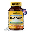 Zinc 50mg Capsules pour les hommes et les femmes, 120 Count.