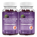 Mulittea Glucosamine Chondroitin Gummies - Supplément de soutien conjoint extra-fort avec MSM & Elderberry pour le soutien immunitaire naturel articulaire, antioxydant pour adultes, hommes et femmes-(2 Pack)