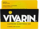 Vivarin, Pilules de caféine, 200 mg de caféine dans chaque comprimé, en toute sécurité et efficacement aide à rester éveillé, aide à l'alerte, supplément énergétique, 16 comprimés - 1 emballage