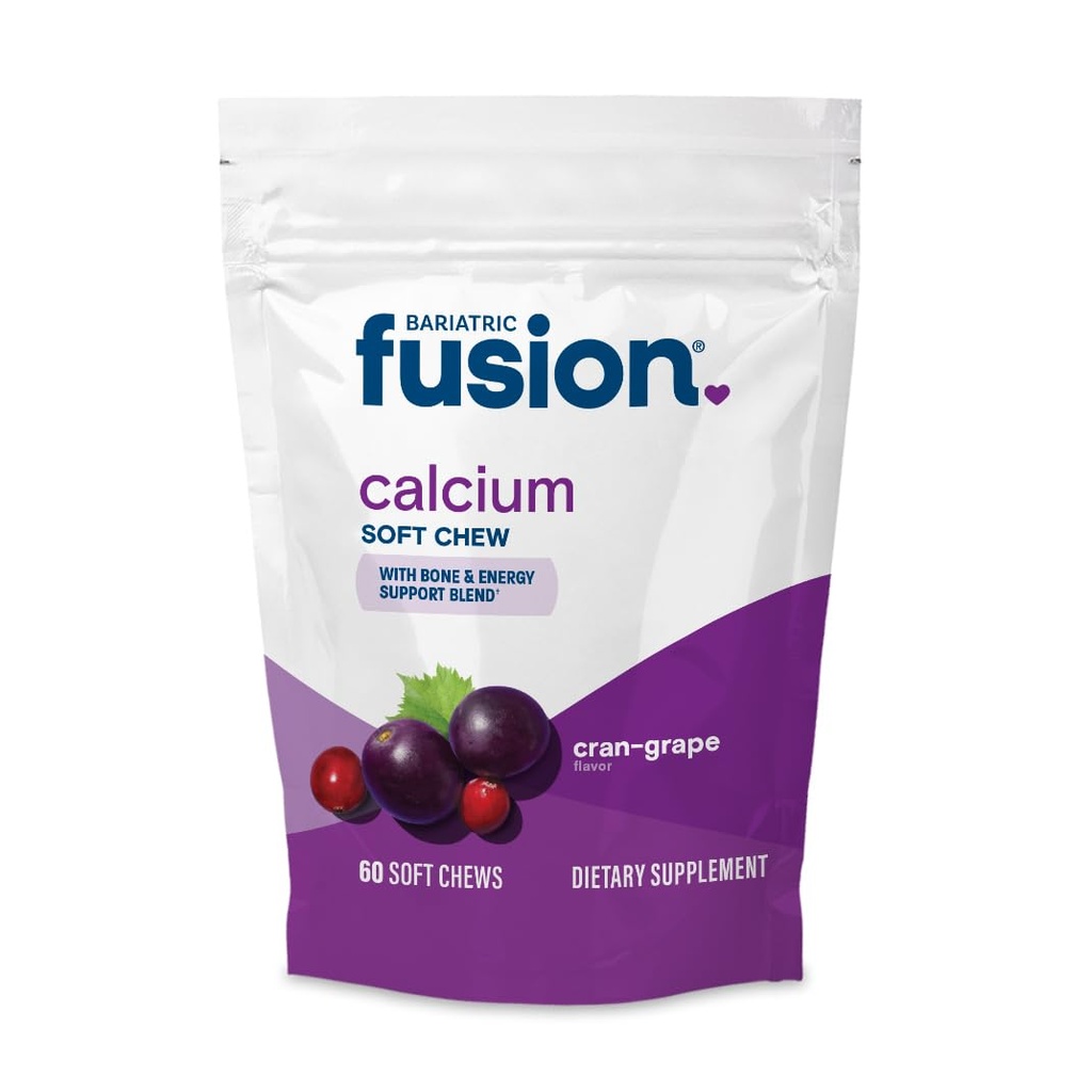 Fusion bariatrique Supplément calcium bariatrique Mâches Citrate de calcium avec Vitamine D3 Vitamine bariatrique Récupérer sans sucre 500mg Récupérer 60 Nombre