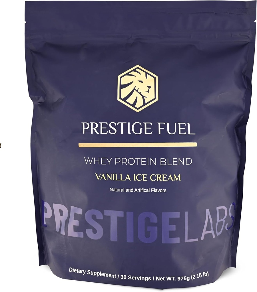 Prestige Fuel Natural Protein Whey and Isolate Blend Vanilla Ice Cream Flavor (30 Servings)