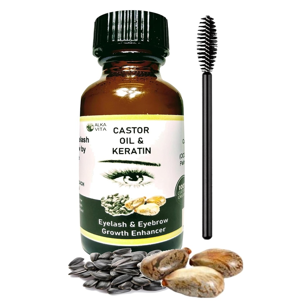 Eyelash Growth Herbal Organic Keratin & Castor Oil Pure Eyebrow Thickener Factor