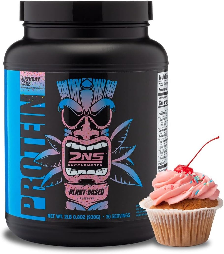 2ème compléments naturels – Protéines végétales, gâteau d'anniversaire, 30 portions, 2,2 LB – 21G Protéines végétales et AAE pour soutenir la croissance et la récupération musculaires – Pas de sucres ajoutés et fabriqués sans soja, gluten ou OGM