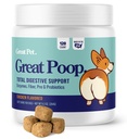 Great Poop Probiotiques pour chiens - Supplément en fibre pour chiens avec probiotiques pour chiens et enzymes digestives pour un Gut sain, ferme tabouret et soulagement de la diarrhée - Poulet aromatisé animal moelleux avec prébiotiques