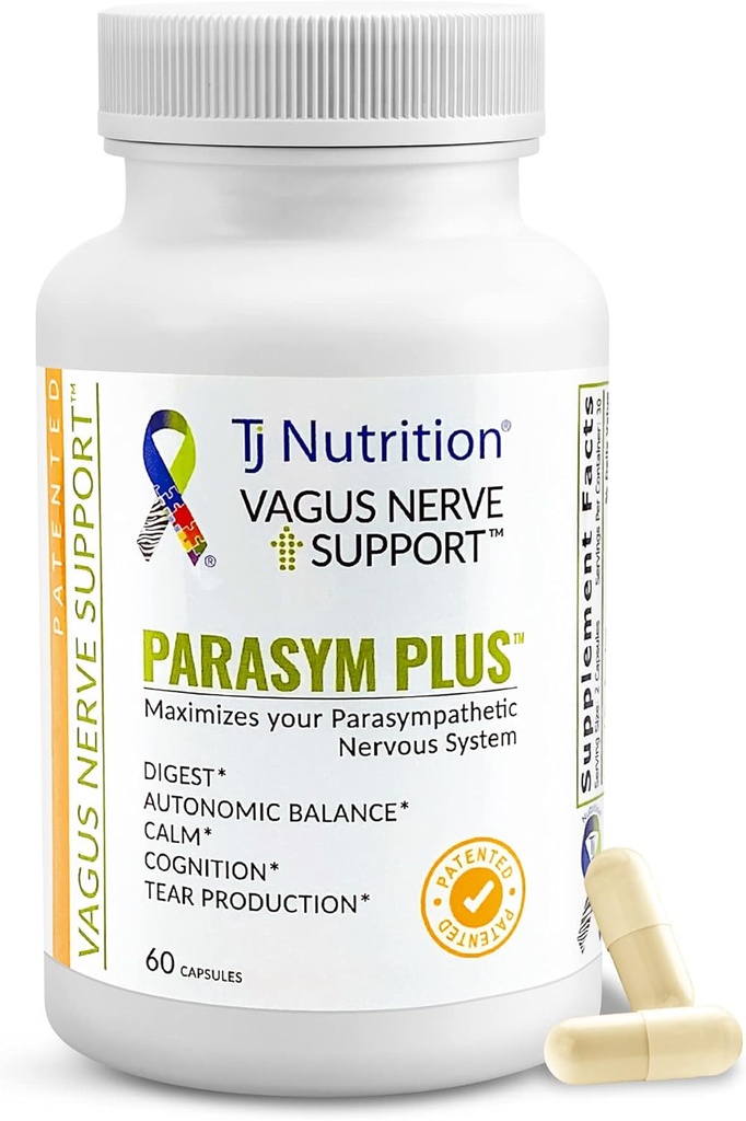 Parasym Plus Vagus Nerve Support, Suppléments nutritionnels digestifs brevetés, Booster d'énergie pour les hommes et les femmes, Supplément mémoire pour le cerveau, Soutien doux du système immunitaire, 60 Capsules