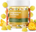 90 Compte Glycinate de magnésium Gommies 400mg w/Ashwagandha Supplément - Supplément sans sucre Zinc Glycinate de magnésium Gommies d'ashwagandha pour adultes