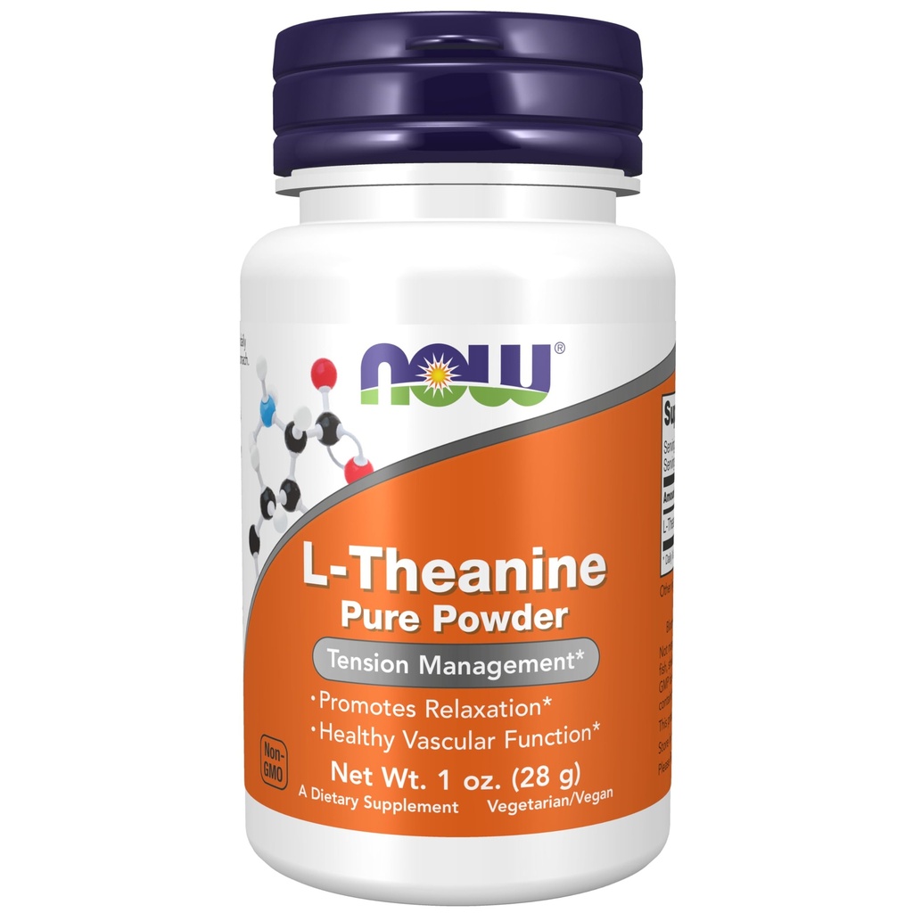 MAINTENANT compléments alimentaires, L-Theanine poudre pure, gestion de la tension*, acide amino, 1-Ounce