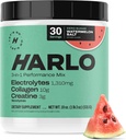 Harlo - Watermelon Salt Electrolyte Drink Mix w/Bovine Collagen & Creatine - Creatine Monohydrate Powder - Energy Drink Powder - Pre Workout Powder - Sugar Free Energy Drinks - Post Workout Recovery