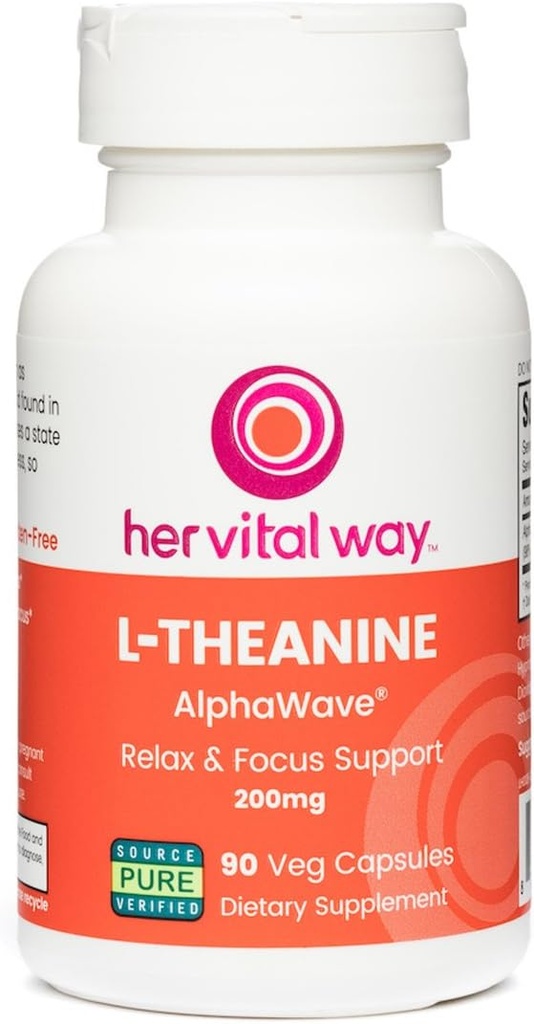 L-Theanine, extra force 200mg Relax & Focus Support, avec AlphaWave
