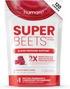 HumanN SuperBeets Heart Chews, Oxyde nitrique et soutien de la pression artérielle, Extrait de graines de raisin et énergie de poudre de racine de betterave non-OGM, Flaveur de baies de grenade, 120 Compte