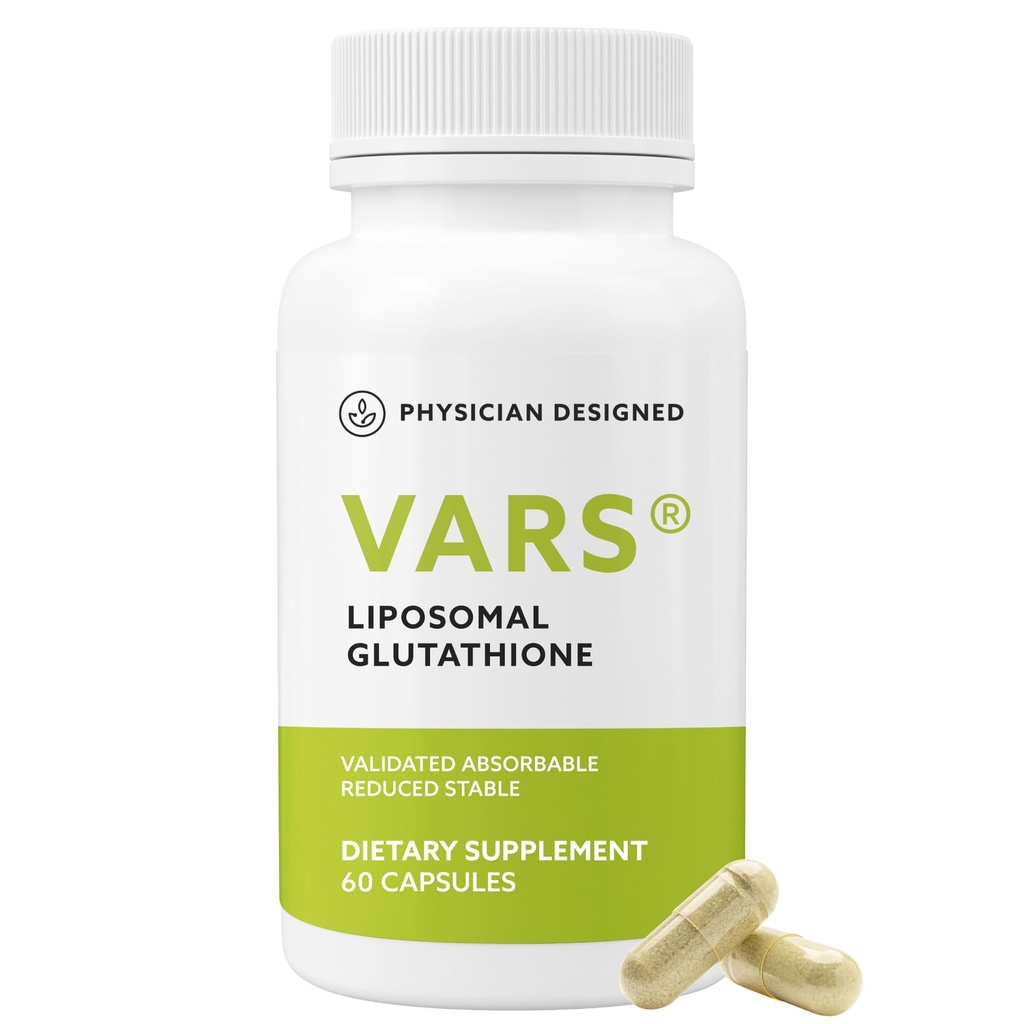 Physicien conçu VARS Capsules de glutathion liposomique - Breveté Antioxydant Liquid Dietary Supplément, Anti-Age, Détoxification, Fortify Immune System, Gestion de l'énergie Skin Brightening, 60 comtes