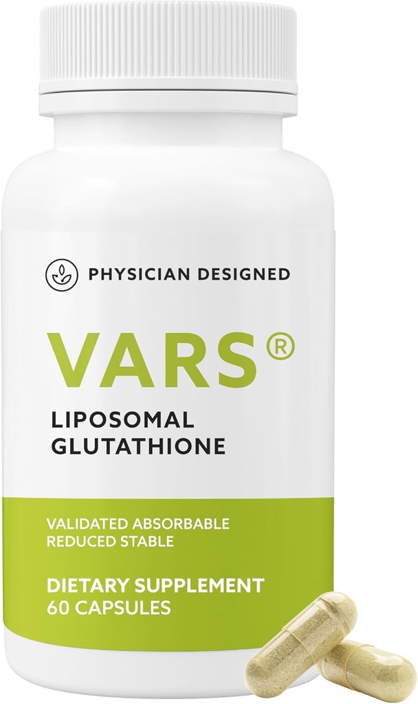 Physicien conçu VARS Capsules de glutathion liposomique - Supplément alimentaire liquide antioxydant breveté, anti-âge, détoxification, système immunitaire fortifiant, gestion de l'énergie