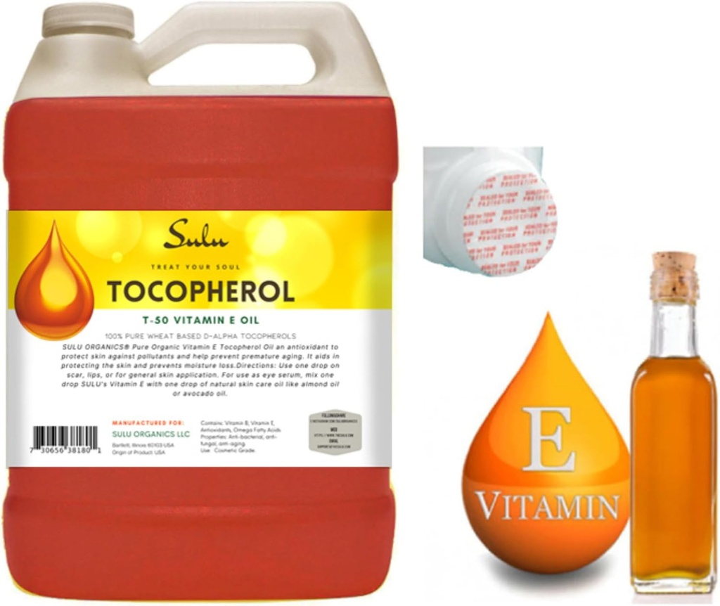 SULU ORGANICS 4 lbs-100% Pure and Natural Soy Free T-50 Tocopherols Vitamin E Oil
