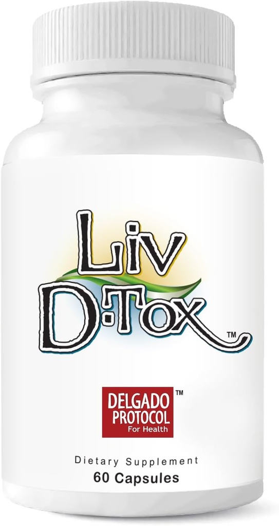 Liv D-Tox - 60 Capsules - Détox hépatique et supplément de soutien pour la santé, avec extrait de racine curcuma, thristle de lait et asperges
