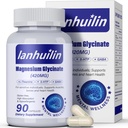 Complexe de magnésium 6-en-1, 420mg Glycinat de magnésium pur, supplément de magnésium avec GABA, 5-HTP, L-Theanine, L-Tyrosine, Végétarien et Haute Absorption, 90 Capsules