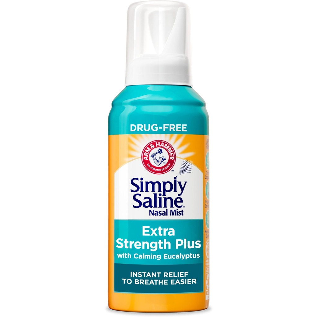 Arm & Hammer Saline Extra Strength Plus Eucalyptus Nasal Mist pour la congestion sévère, 4,6 oz