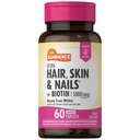 Sundance Cheveux, peau et ongles Vitamines : 5000 mcg 60 Caplets enduits avec biotine et collagène Supplément sans OGM et sans gluten