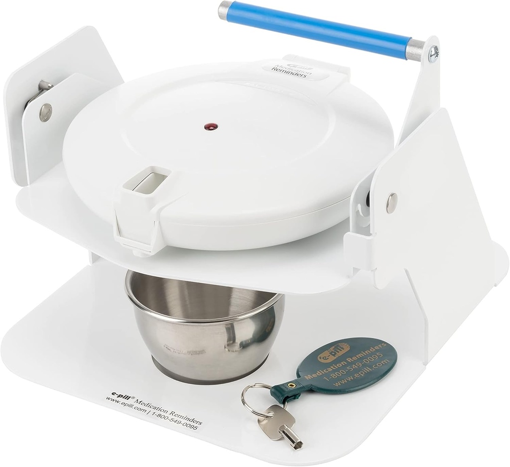 Station MedTime e-Pill – Distributeur automatique de pilule verrouillé avec base de tipper - White Lid