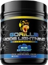 Préentraînement à la foudre en mode Gorilla - Énergie extrême · Focus laser · Pompes puissantes · Performance maximale - 550mg Caféine, 13500mg L-Tyrosine, Alpha-GPC– 808g (Blue Raspberry)
