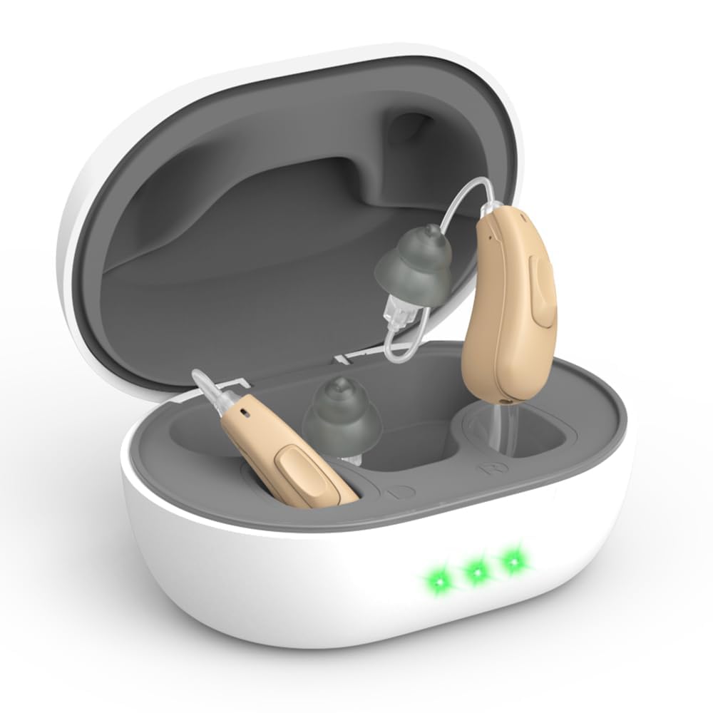 Aides auditives pour aînés, non amplificateurs Aide auditive rechargeable avec annulation de bruit Légèreté avec technologie numérique 16 canaux,OTC