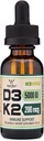 Vitamine D3 K2 5 000 UI gouttes liquides (5 000 UI de D3 et 200 mcg de 99,9 % de K2 MK-7 breveté tout trans (K2Vital)) Max Absorption gouttes liquides Vitamine D (30 portions) par double bois