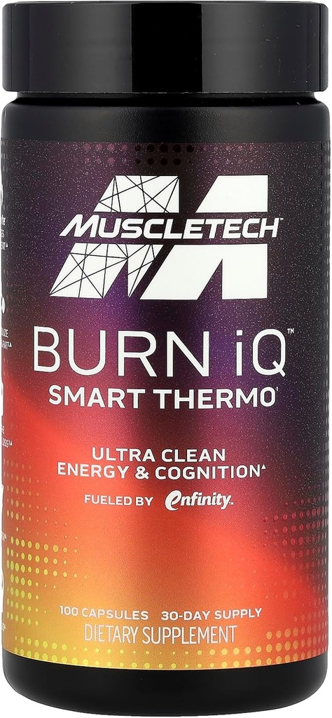 MuscleTech Burn iQ Smart Thermo Supplement alimenté par la paraxanthine Énergie et cognition améliorées pour les hommes et les femmes 100 Compte