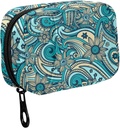 Fustylead Beautiful Vintage Paisley Pill Organizer Travel Portable Zipper Cloth Bag pour la détention de suppléments hebdomadaires Vitamines et huiles de poisson
