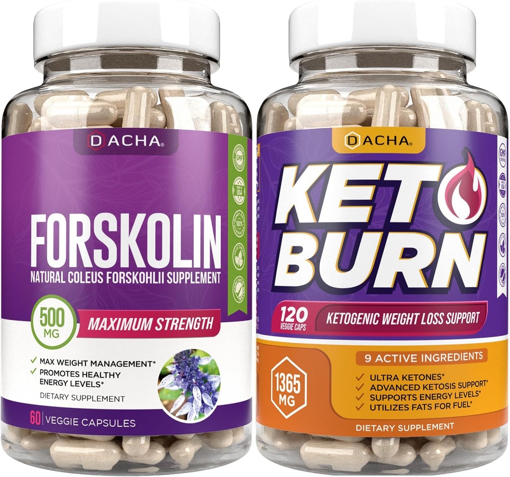 Advanced Keto & Fitness Bundle - Premium Forskolin Extract Plus Keto, with 11 Natural Herbs for Max Slim Look, Ultra Strength Pills, Immune Support, Lost Fast