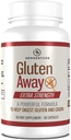 Gluten Away Dietary Supplement – Extra Strength Enzyme digestif Santé Gluten et caséine, libération plus lente de protéines acides aminés dans le sang pour les hommes et les femmes – 60 capsules.