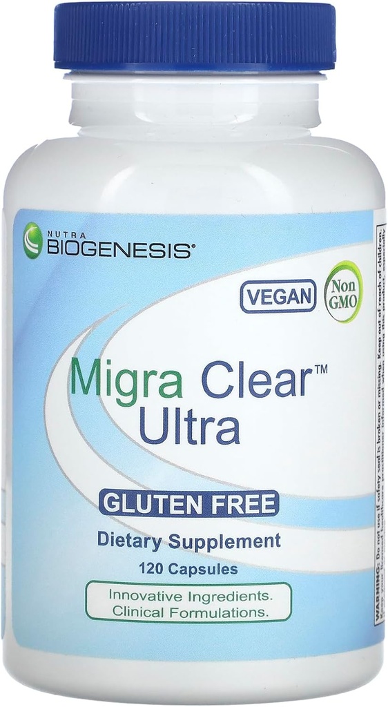 Biogenèse Ultra Migra-Clear Veg Capsules, 120 Nombre